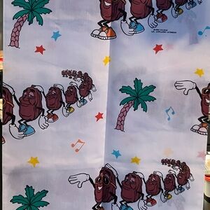 Vintage 1988 California Raisens full size flat sheet.